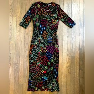 Farm Rio Printed Midi Length Dress, size S